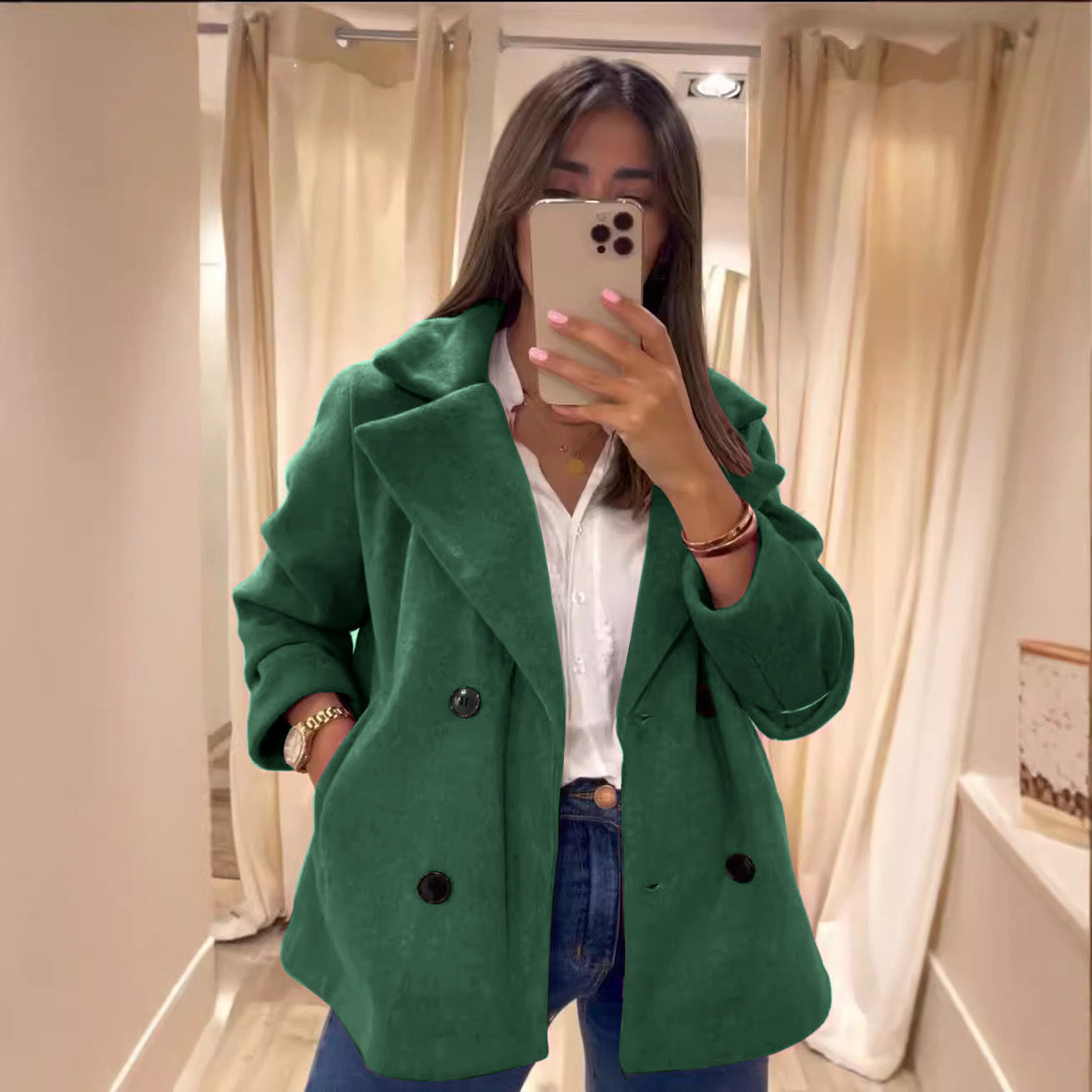 Women's Double-Breasted Peacoat Stalluxe