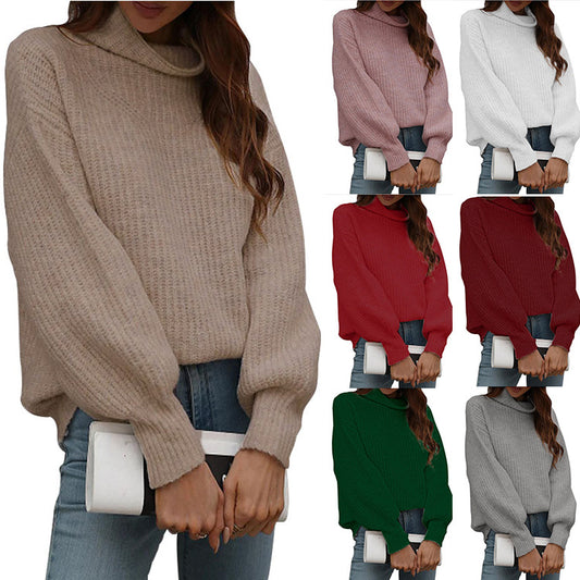Damen oversized Strickpullover mit lässigem Hohe-Kragen-Design Stalluxe