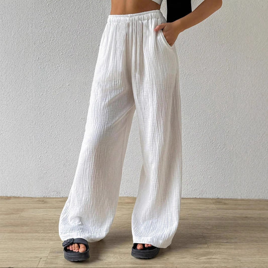 Damen Leichte und elegante weit geschnittene Hose Stalluxe