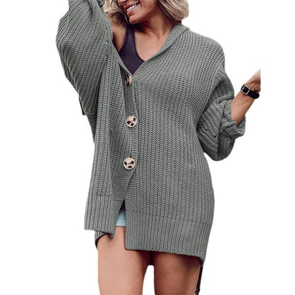 Damen Grobstrickjacke mit weiten Ärmeln und Kapuze Stalluxe