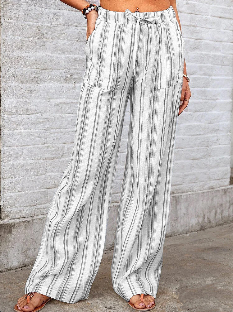 Damen weite Sommerhose mit elastischem Bund und praktischen Taschen Stalluxe