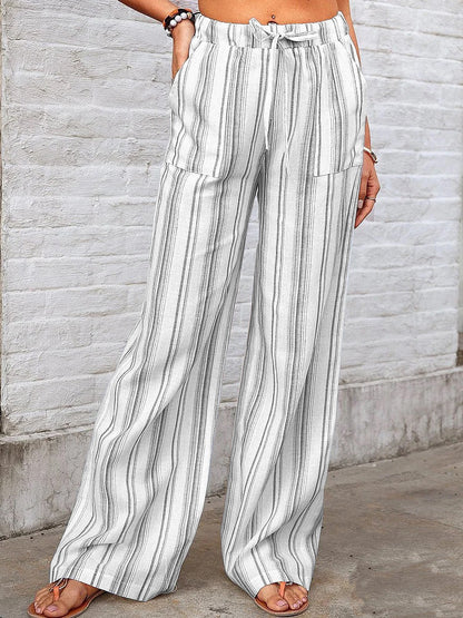 Damen weite Sommerhose mit elastischem Bund und praktischen Taschen Stalluxe