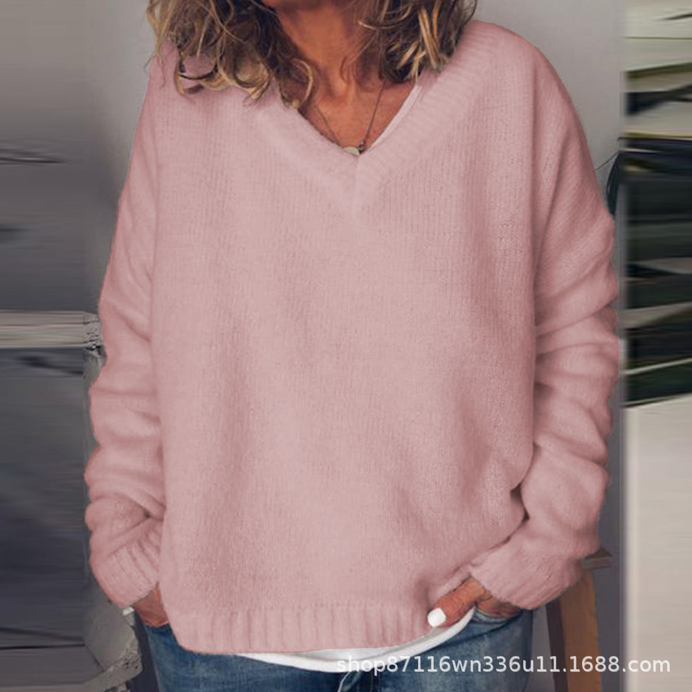 Damen V-Ausschnitt Pullover aus weichem Strick Stalluxe