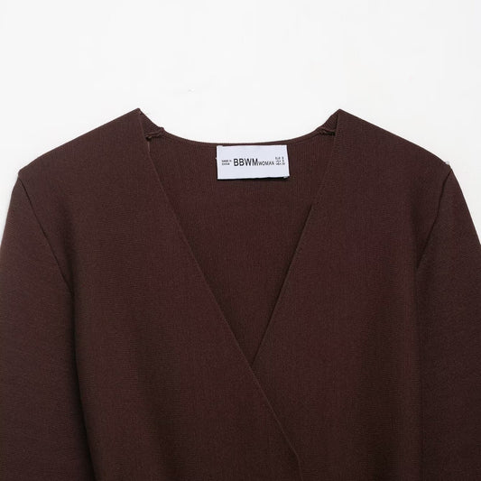 Damen elegante Wickeljacke mit Taillengürtel Stalluxe