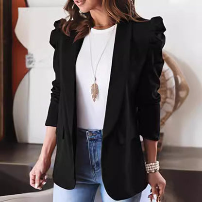 Damen Modischer Blazer mit angeschnittenen Puffärmeln und praktischen Taschen Stalluxe