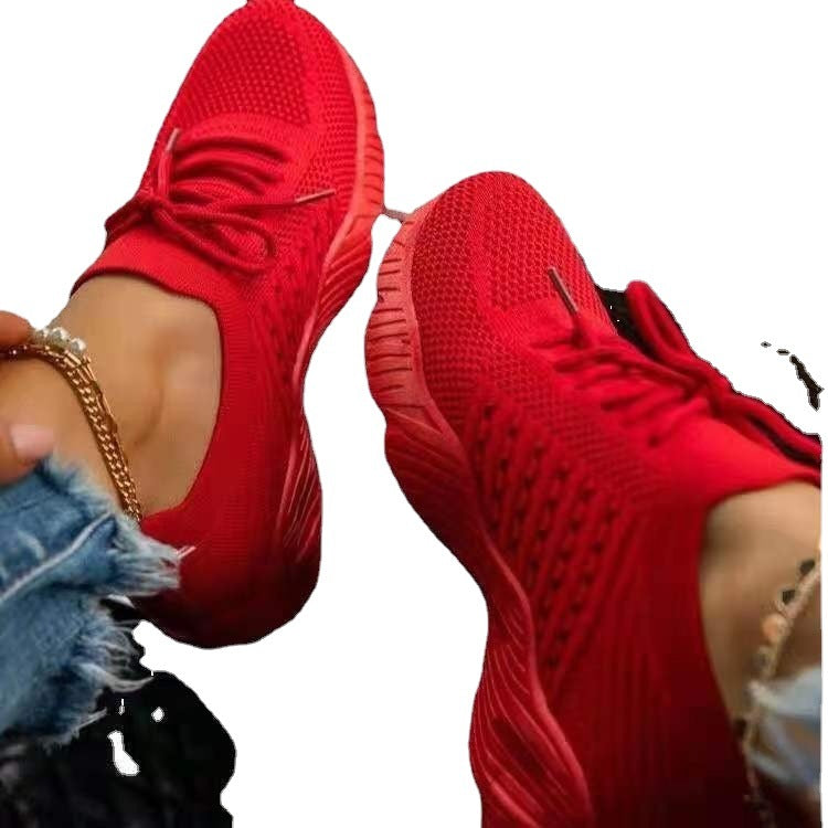 Damen atmungsaktive Lauf-Sneaker mit flexiblem Strick-Obermaterial Stalluxe