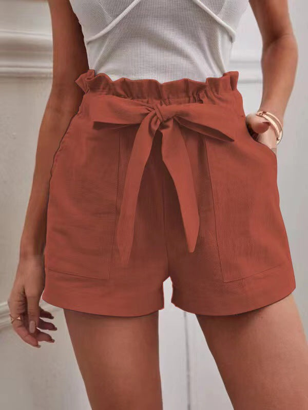 Damen Tailored Shorts mit Krawatte und praktischen Taschen Stalluxe