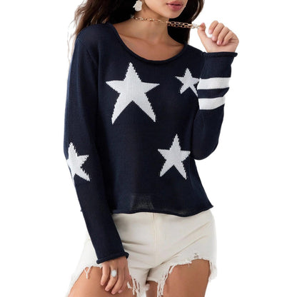 Damen Pullover mit Sternenmuster aus hochwertigem Strick Stalluxe