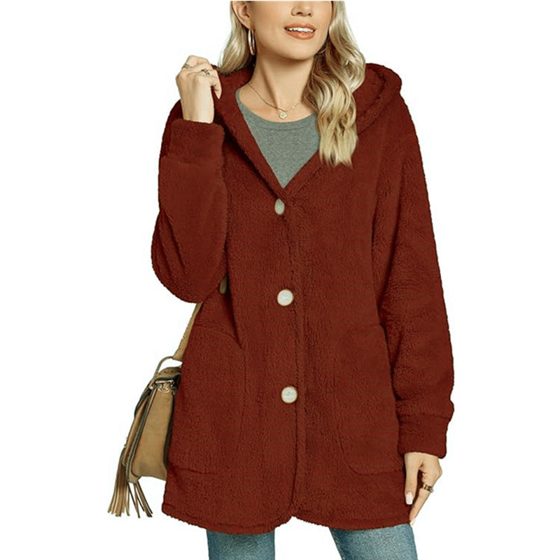Damen Kuschelige Fleecejacke mit Kapuze und Taschen Stalluxe