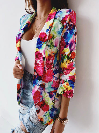 Damen Blumenmuster Blazer Stalluxe
