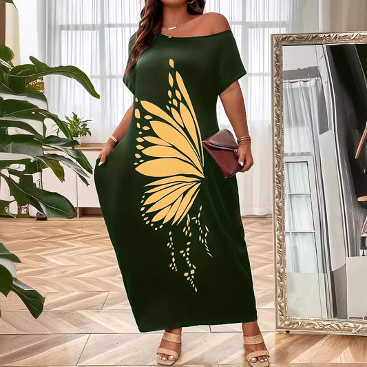 Damen Maxikleid mit elegantem Schmetterlingsmotiv Stalluxe
