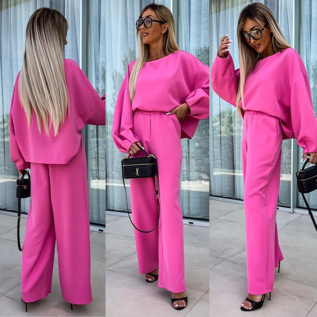 Damen eleganter Jumpsuit mit weitem Schnitt und voluminösen Ärmeln Stalluxe