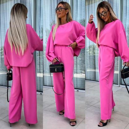 Damen eleganter Jumpsuit mit weitem Schnitt und voluminösen Ärmeln Stalluxe