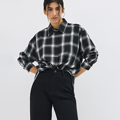 Damen Karoshemd mit lässigem Schnitt und soften Stoff Stalluxe