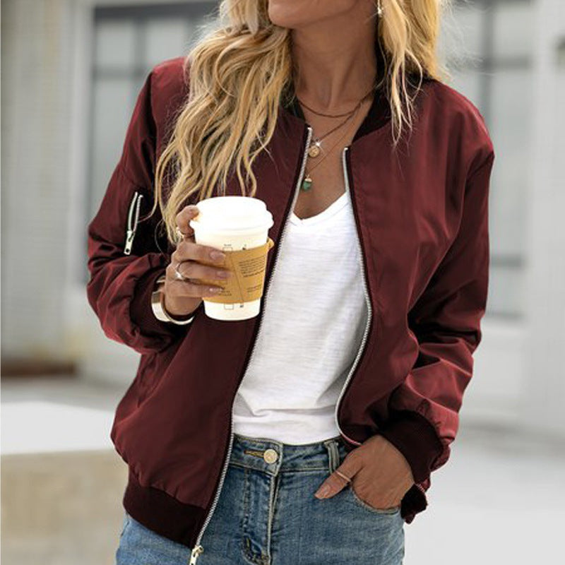 Damen stylische Bomberjacke mit praktischem Reißverschluss und seitlichen Taschen Stalluxe