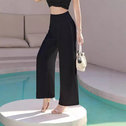 Damen Weite Chiffon-Hose mit elastischem Bund Stalluxe