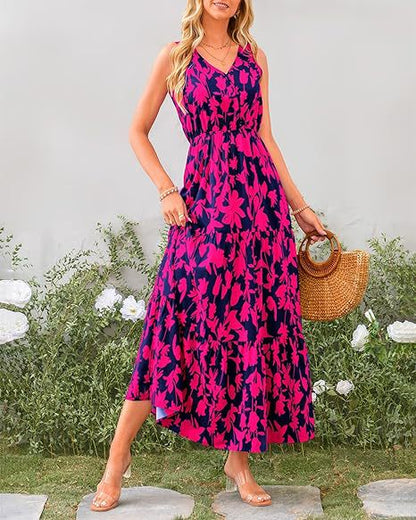 Damen Maxikleid mit floralen Applikationen und schmalen Trägern Stalluxe