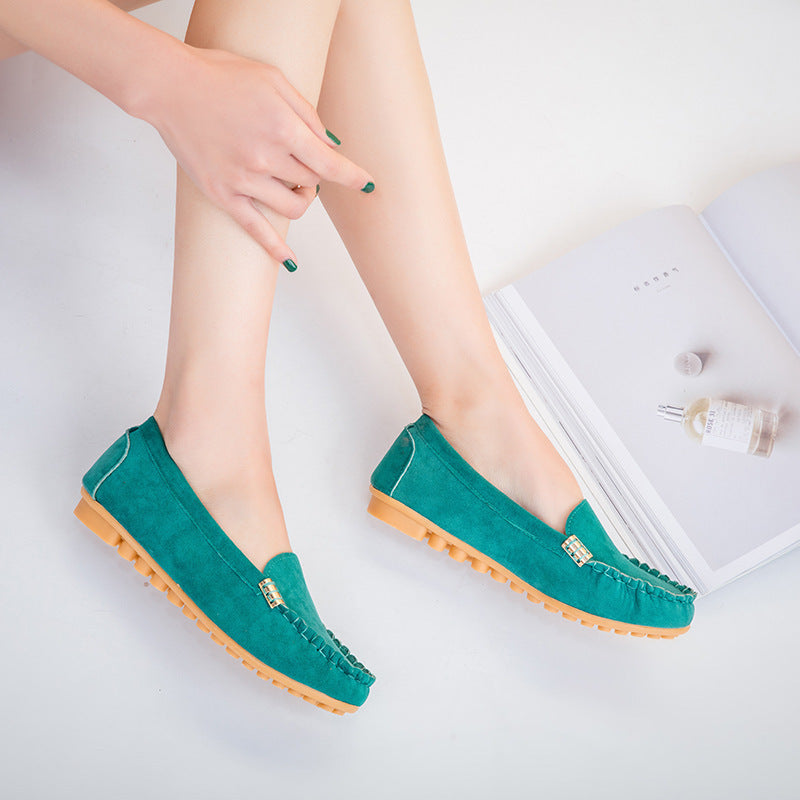 Damen Mokassins mit weichem Wildleder und rutschfester Sohle Stalluxe