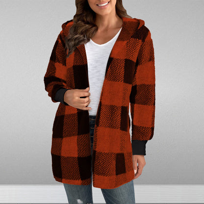 Damen Kuschelige Oversized Jacke mit Kapuze Stalluxe