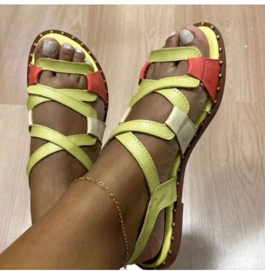 Damen Sportliche Riemensandalen mit verstellbaren Riemen und rutschfester Sohle Stalluxe