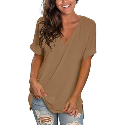 Women's Casual V-Neck T-Shirt Stalluxe