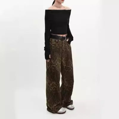 Damen weit geschnittene Haremshose im Wildleder-Look Stalluxe