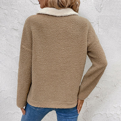 Damen Fleece-Pullover mit halbem Reißverschluss und Taschen Stalluxe
