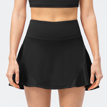 Damen Sportlicher Faltenrock mit integrierten Shorts Stalluxe