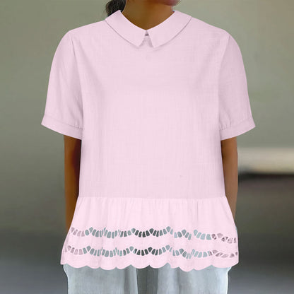 Damen Bluse mit Rüschensaum und ausgestellten Ärmeln Stalluxe