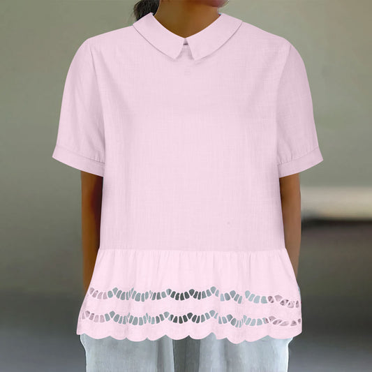 Damen Bluse mit Rüschensaum und ausgestellten Ärmeln Stalluxe