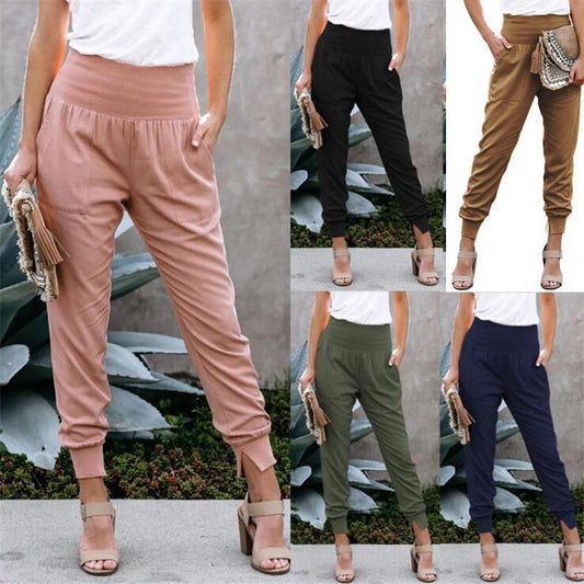 Damen Sportliche Freizeithose mit elastischem Bund und Taschen Stalluxe
