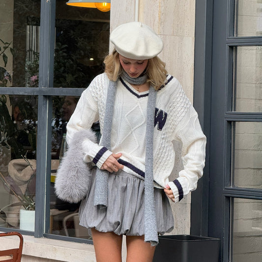 Damen Pullover mit Struktur und V-Ausschnitt Stalluxe