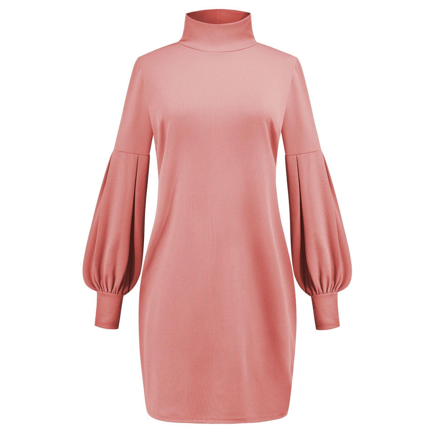 Damen Kleid mit hohem Kragen und voluminösen Ärmeln Stalluxe