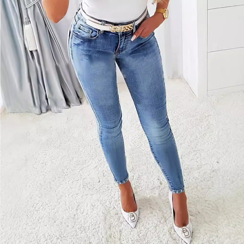 Damen High-Waist Skinny Jeans Stalluxe