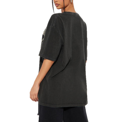 Damen Oversized T-Shirt mit kreativem GrafiKmotiv Stalluxe