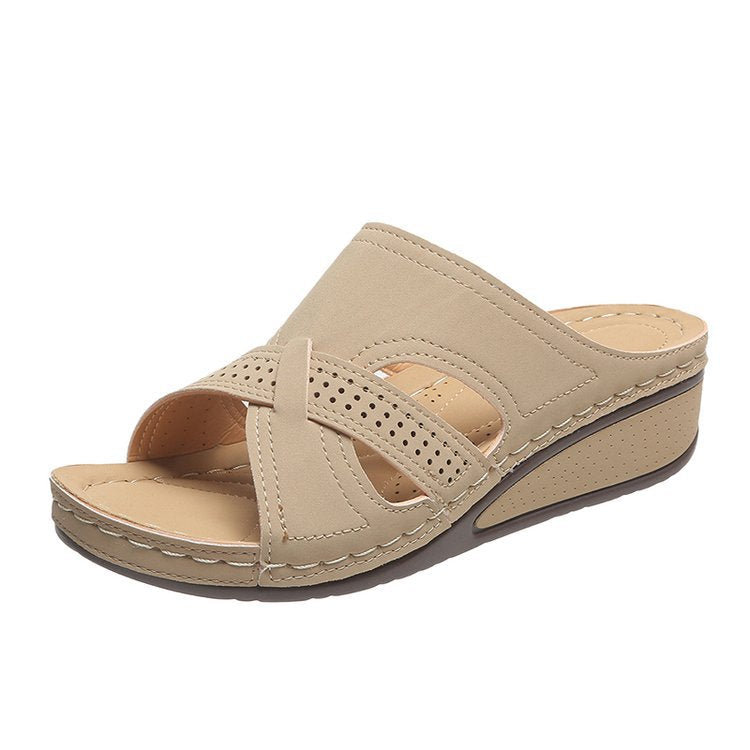 Damen Wedgesandalen mit atmungsaktivem Obermaterial und anatomischem Fußbett Stalluxe