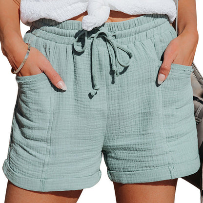 Damen bequeme Sommer-Shorts mit elastischem Bund und praktischen Taschen Stalluxe