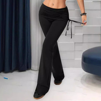 Damen lässige Freizeit-Hose mit elastischem Bund und Kordelzug Stalluxe