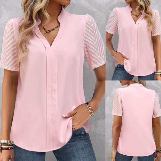 Damen Chic Bluse mit strukturierter Spitze Stalluxe