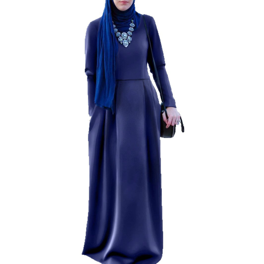 Damen Elegantes Maxikleid mit langem Arm und fließendem Schnitt Stalluxe