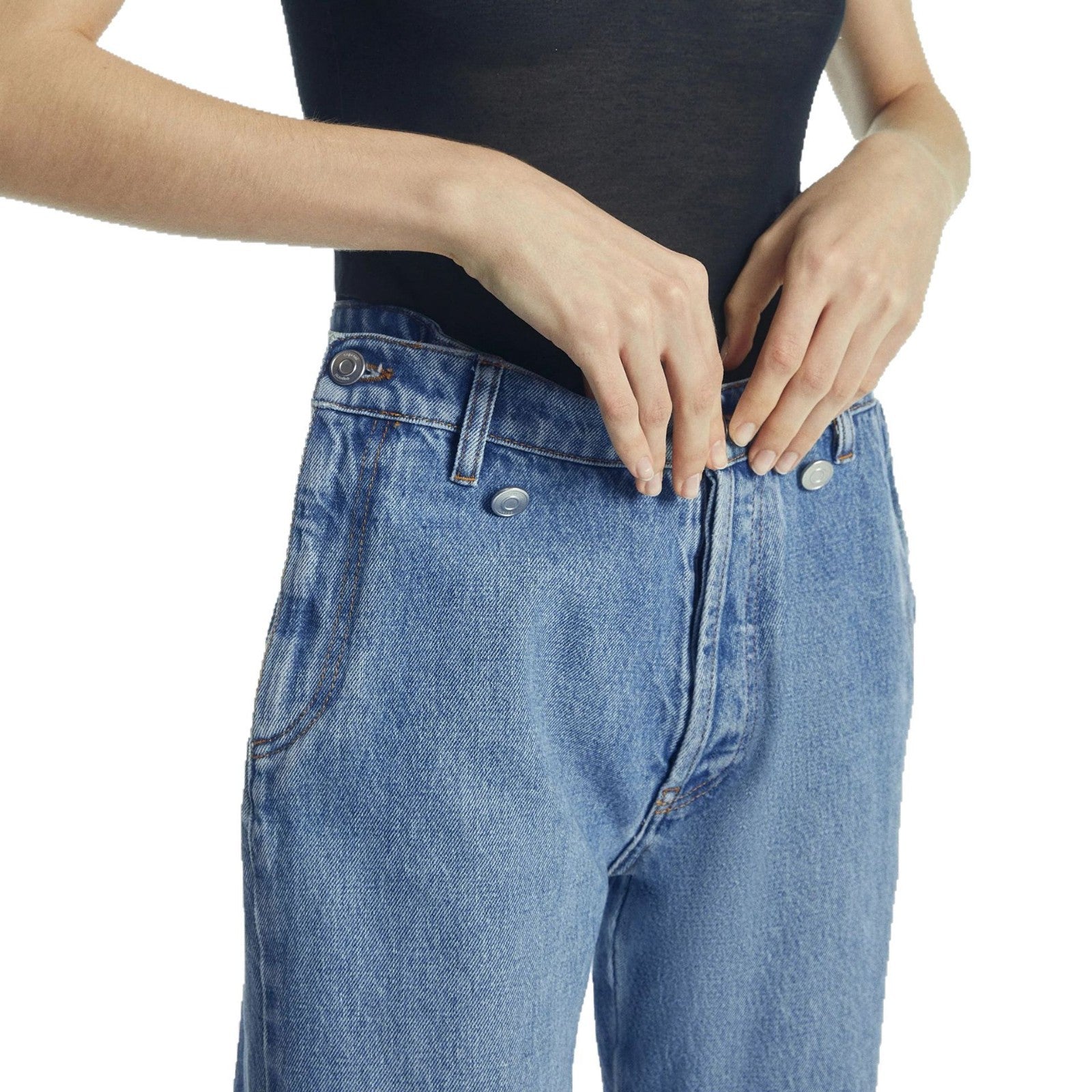 Damen High-Waist Cargo-Jeans mit lässigem Schnitt und einzigartigen Taschen Stalluxe