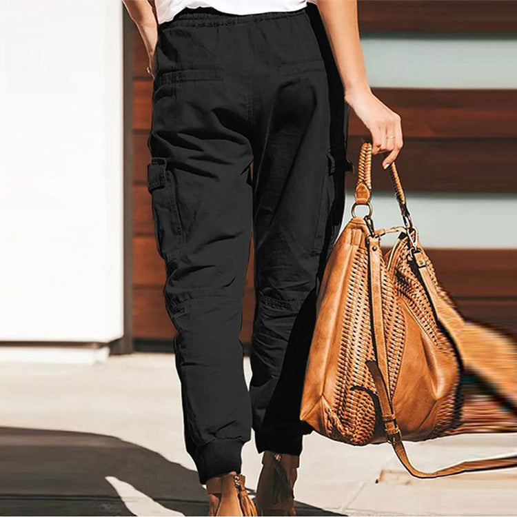 Damen Cargo-Hose mit elastischem Bund und praktischen Taschen Stalluxe