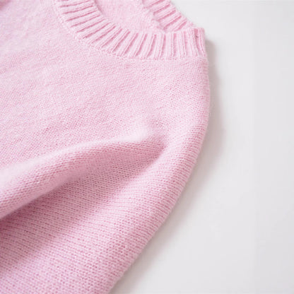 Damen Bequemer Oversize-Pullover mit Rundhalsausschnitt und breiten Bündchen Stalluxe