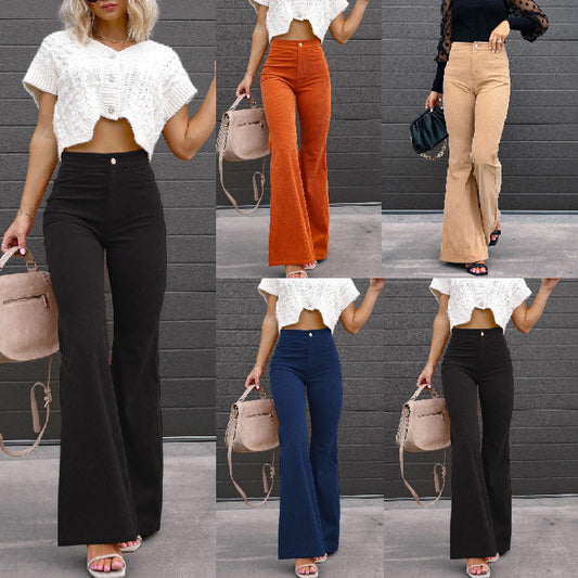 Damen Flared Jeans mit hohem Bund und tailliertem Schnitt Stalluxe