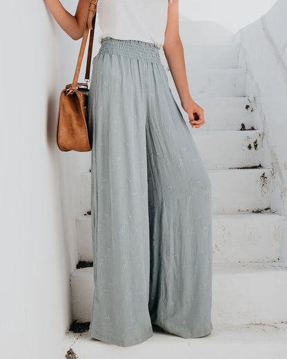 Women's Floral Print Wide-Leg Trousers Stalluxe