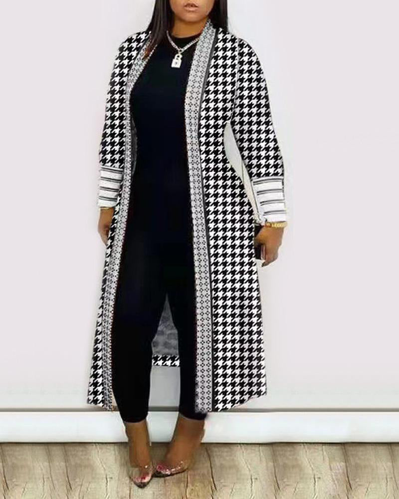 Women's Artistic Print Duster Cardigan Stalluxe