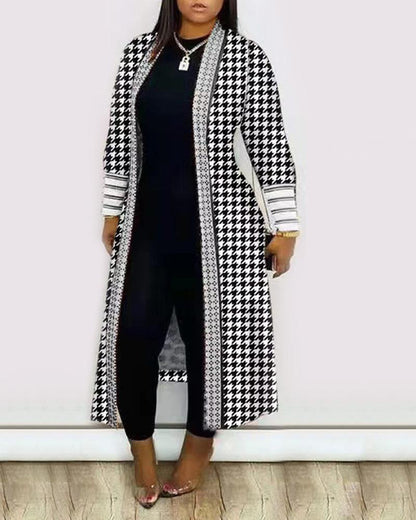Women's Artistic Print Duster Cardigan Stalluxe