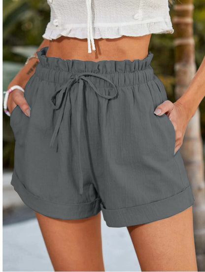 Damen lässige Sommer-Shorts mit elastischem Bund und Taschen Stalluxe