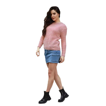 Damen luxuriöser Pullover mit weichem Strickmuster Stalluxe