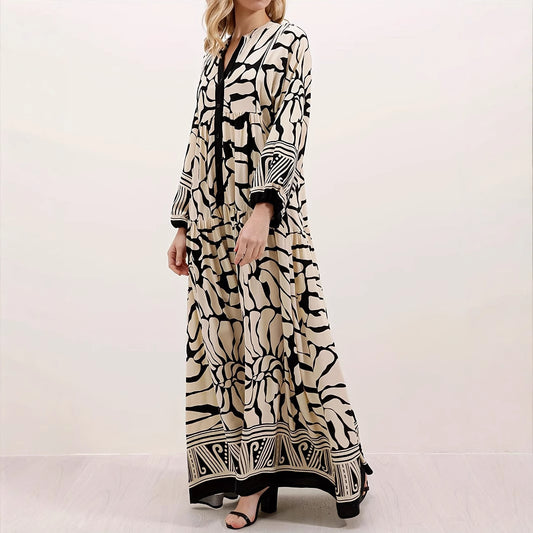 Damen Maxikleid im Boho-Stil mit floralem Design Stalluxe